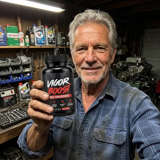 A VigorBoost&reg; customer holding the bottle