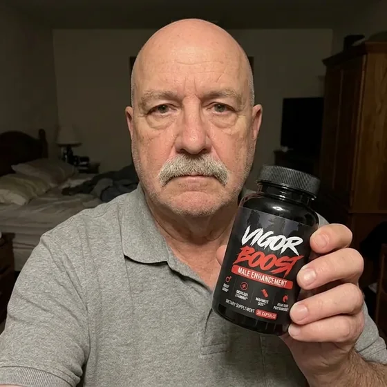 A VigorBoost&reg; customer holding the bottle